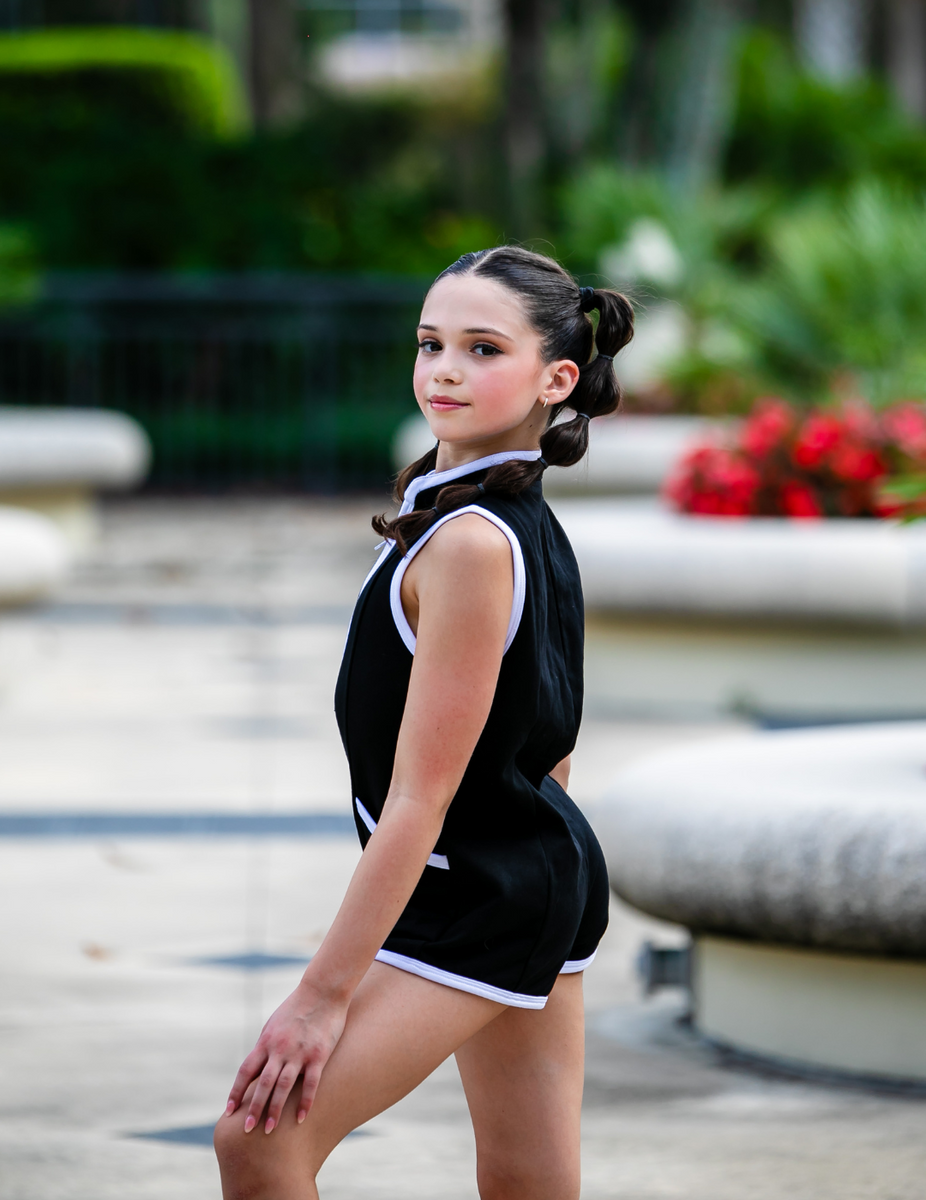 The Olivia Romper (OLL368-BLW) - Black/White – Oh La La Dancewear