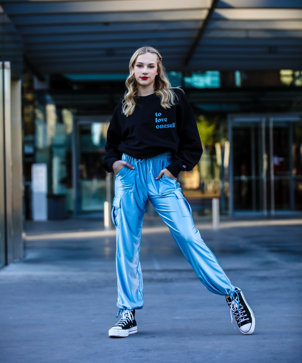 The Statement Cargo Pant (OLL243-DBL) - Dusty Blue - FINAL SALE