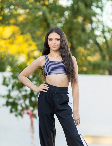The Eleanor Top (OLL408-BLKS) - Black Stripe