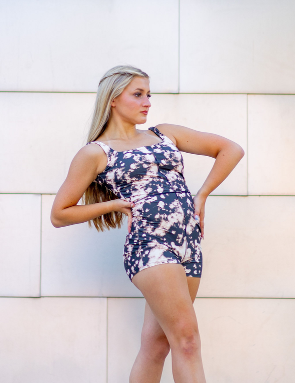 The Boho Onesie (OLL389-BLE) - Black/Egret Print