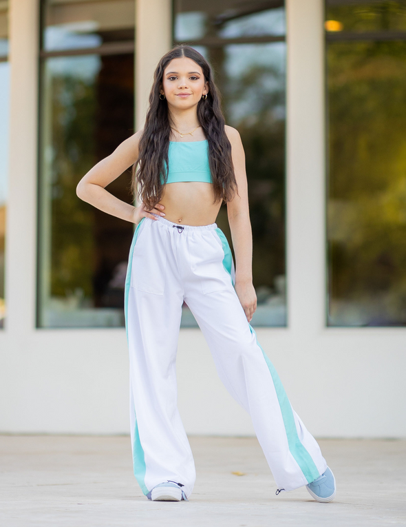 The Coastline Pant (OLL413-WAS) - White/Aqua Sky