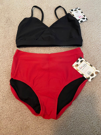 OLL Black Top and Red Brief Set - FINAL SALE