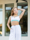 The Bella Top (OLL410-WAS) - White/Aqua Sky