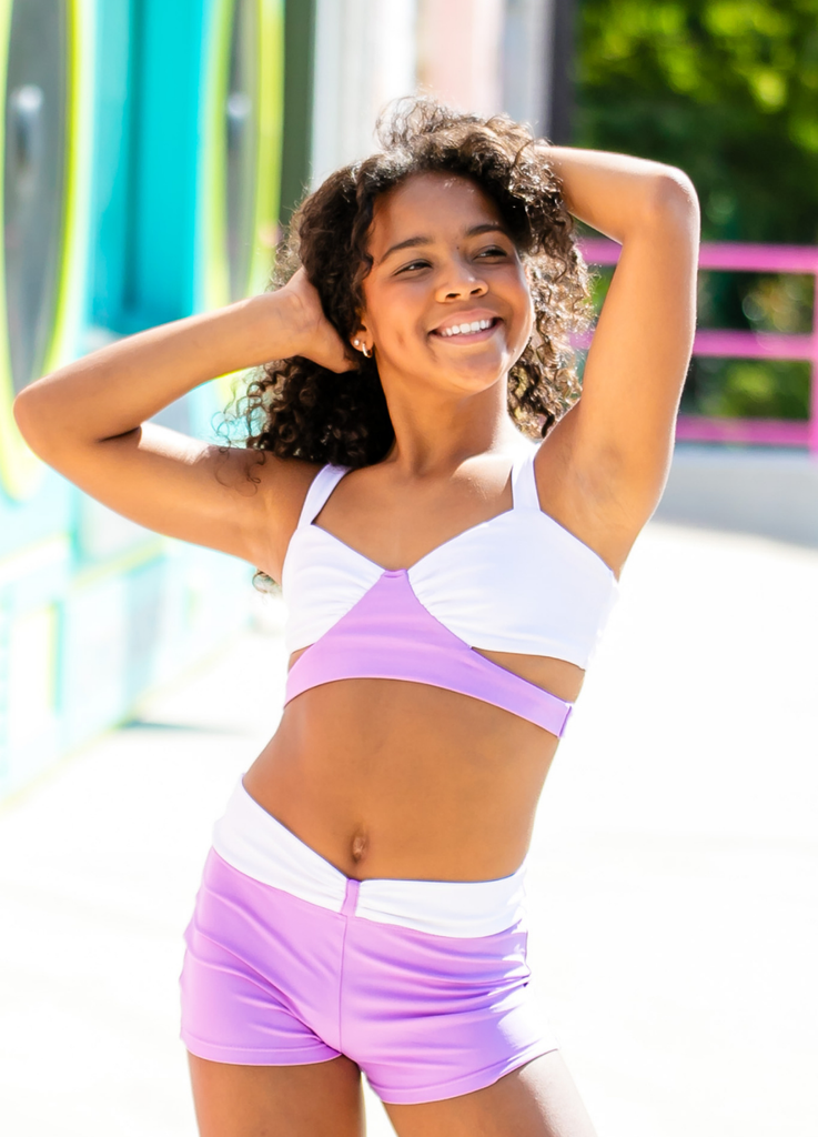 The Icon Top (OLL467-SLW) - Sheer Lilac/White – Oh La La Dancewear