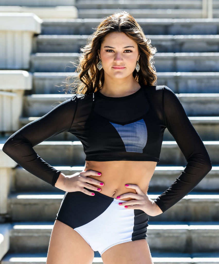 The Mesh Crop Top (OLL257-BLK) - Black - FINAL SALE – Oh La La