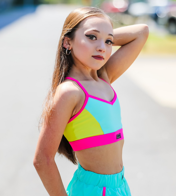 The Villa Top (OLL276-MPL) - Mint/Neon Pink/Limeade