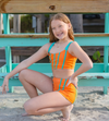 The Malibu Top (OLL304-TPB) - Tangerine/Pool Blue