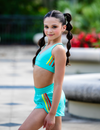 The Lily Top (OLL362-PLM) - Pool Blue/Multi