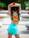The Lily Short (OLL363-PLM) - Pool Blue/Multi