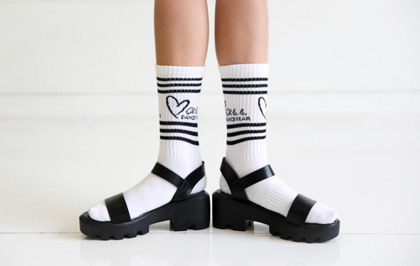 Oh La La Logo Socks (OLL303-WHT/BLK) - White and Black