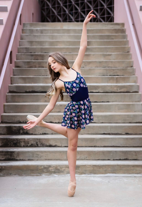 Chic Ballet - The Evaline Skirt (CHIC205-DBT) - Deep Botanical - FINAL SALE